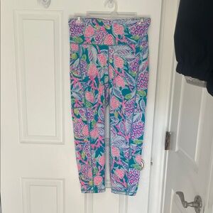 Lilly Pulitzer Teal, Pink & Green Tropical Capri Leggings